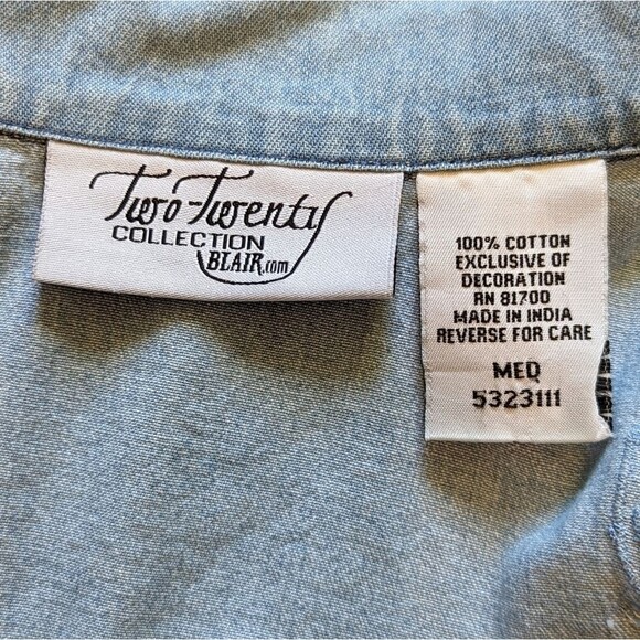 Blair Two-Twenty Collection Vintage Butterfly Embroidered Blouse Size Medium - Picture 5 of 9